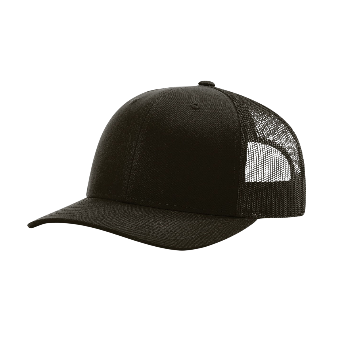 black richardson 112 custom trucker hat with mesh back