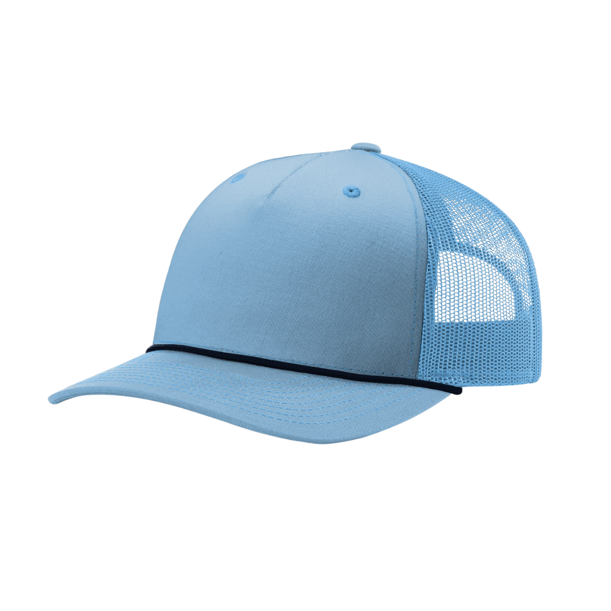 light blue richardson 112fpr rope trucker hat