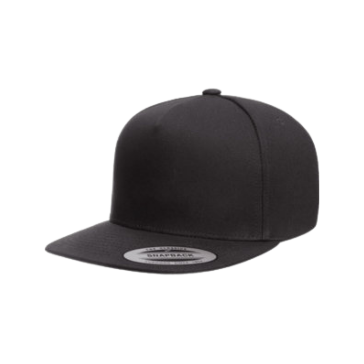 black Yupoong 6007 cotton twill snapback hat