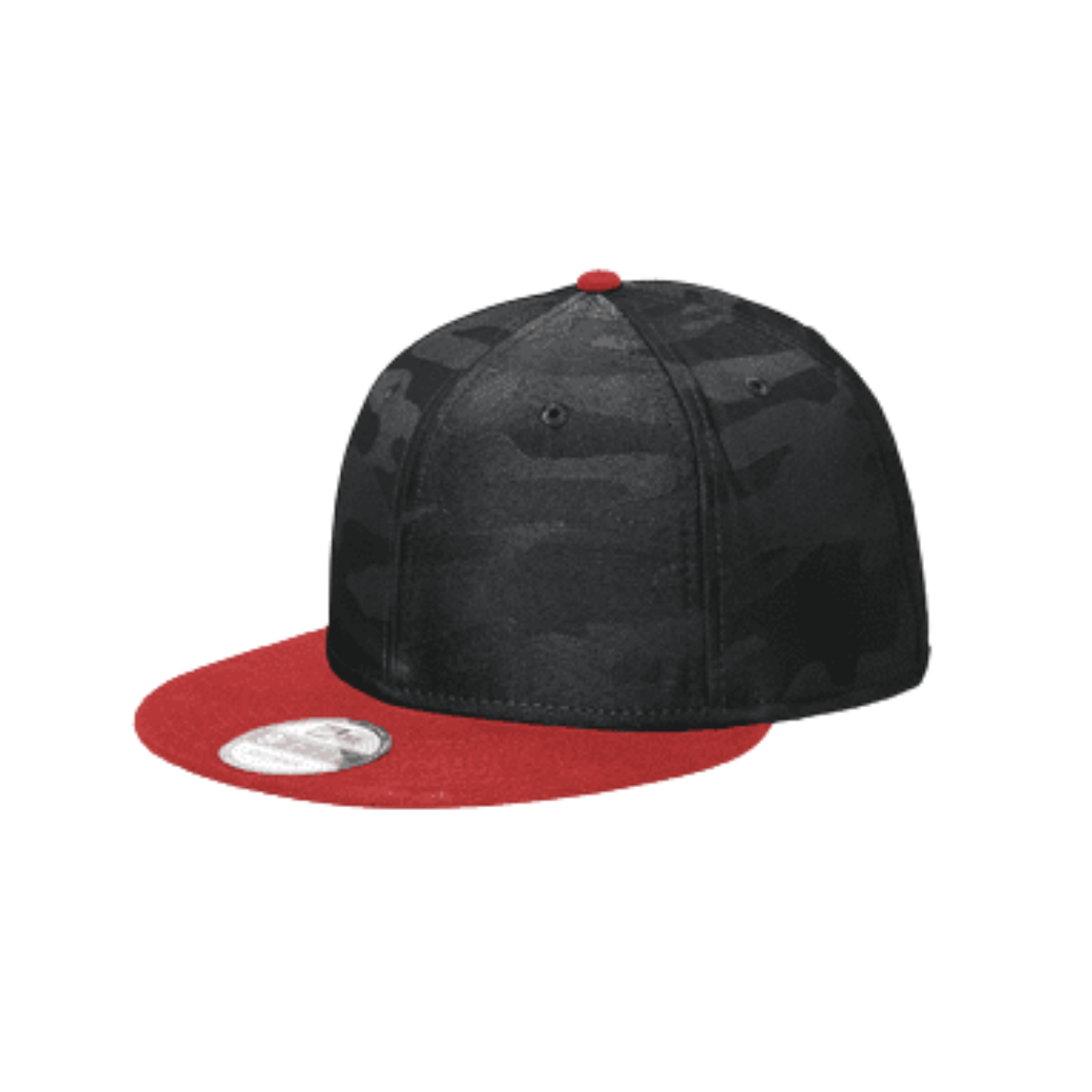 Camo Flat-Bill Snapback Cap