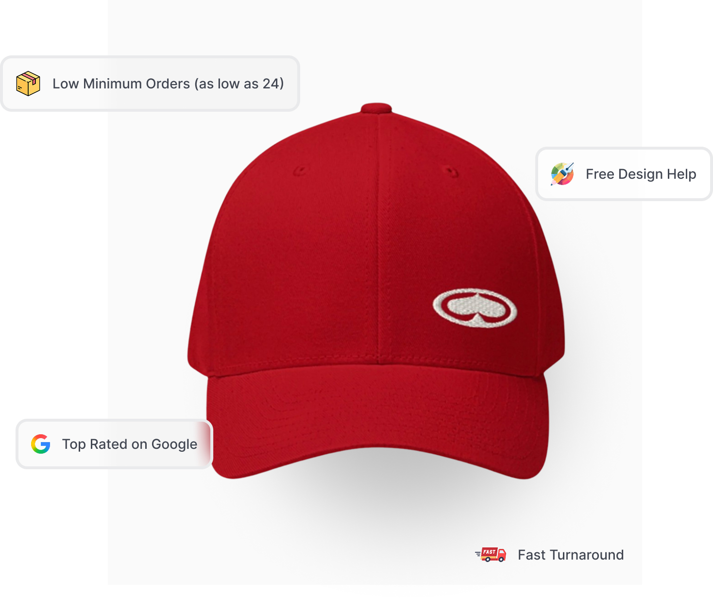 custom fitted hats with embroidered logos