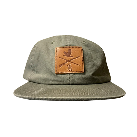 unstructured hat with leather patch