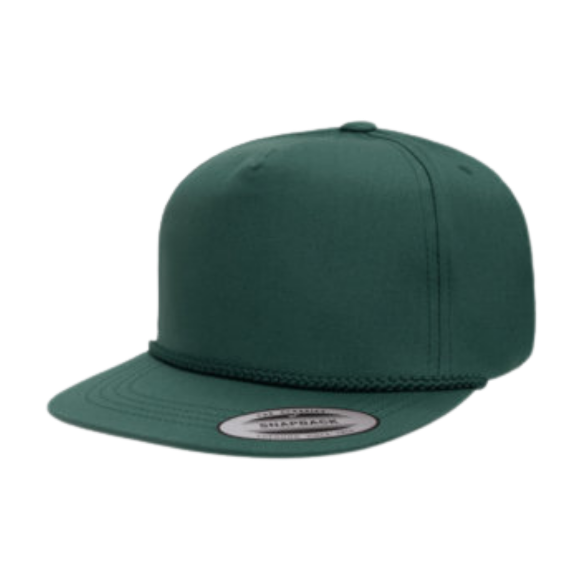 spruce Yupoong 6002YP classic poplin golf snapback hat with rope braid