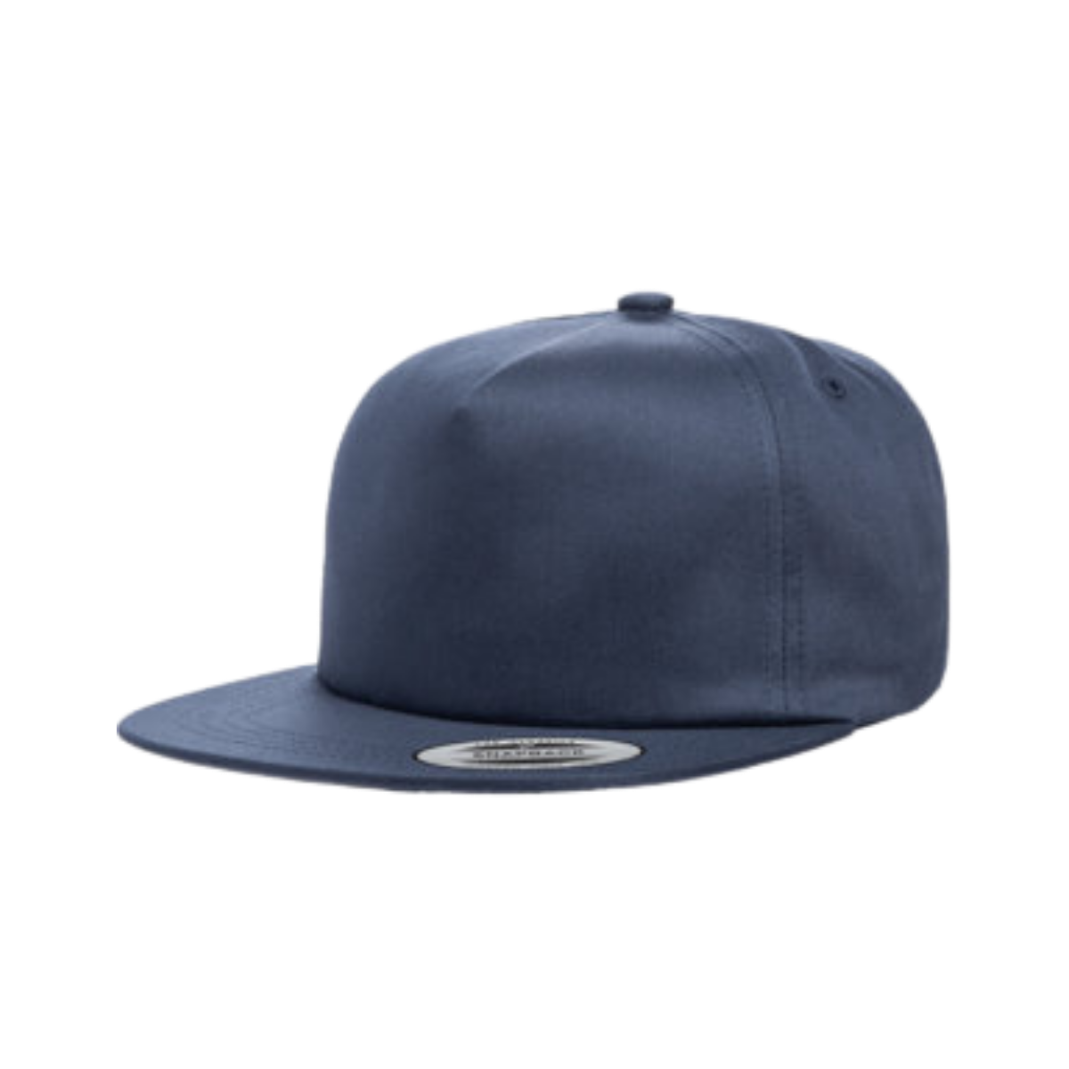 navy Yupoong 6502 lightly-structured 5-panel snapback hat