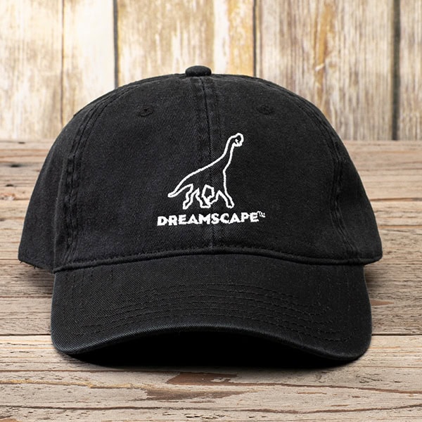 Dad hat with dinosaur embroidery black