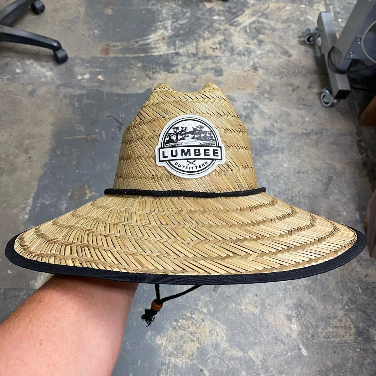 straw lifeguard hat with custom patch
