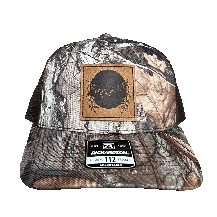 custom richardson 112 trucker with leather patch
