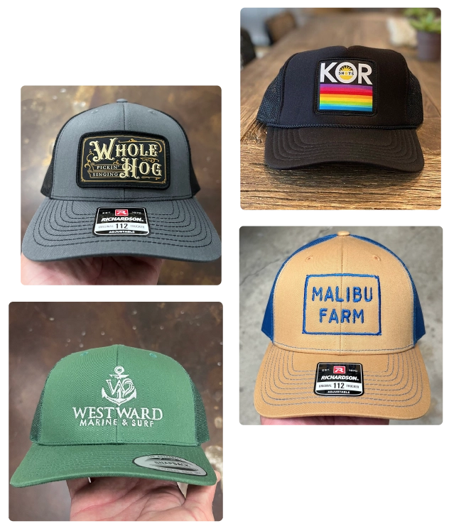 custom embroidered truckers and custom patch trucker hats