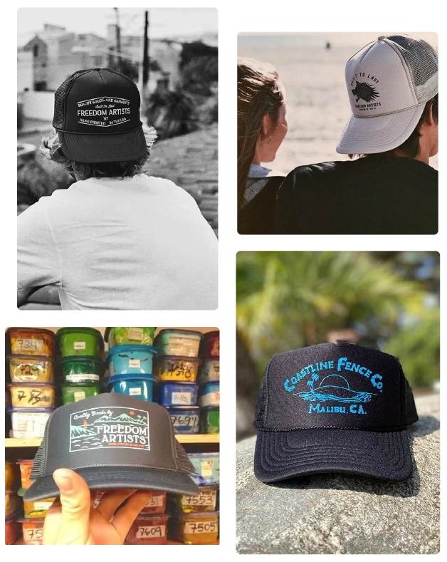 custom mesh trucker hats and foam front trucker hast with prints