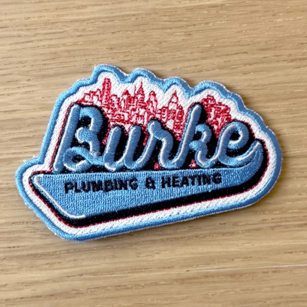 laser cut embroidered patch with custom contour shape