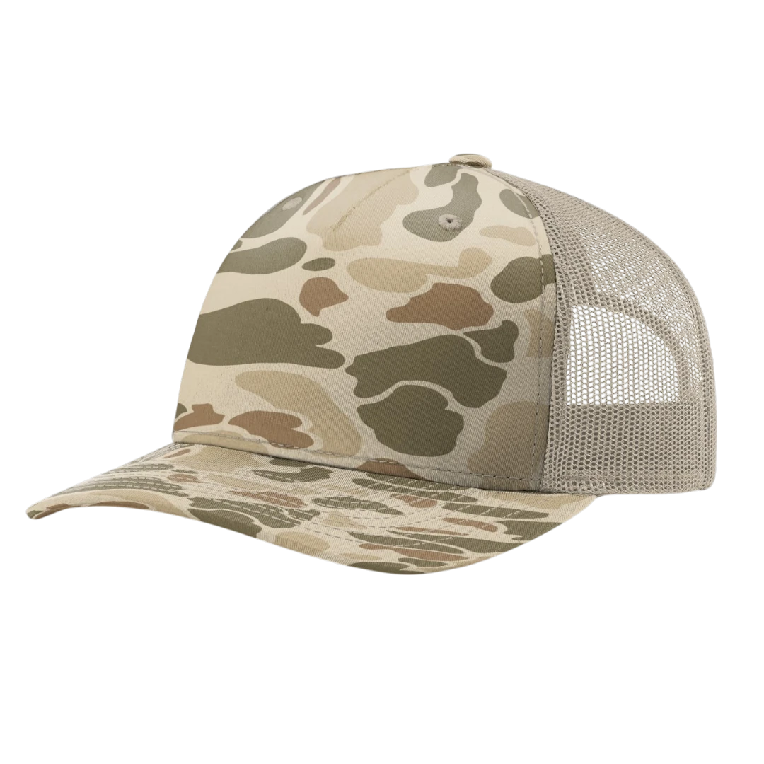 Richardson 112PFP duck camo five-panel trucker hat