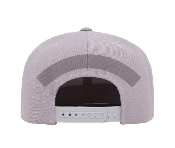 Back embroidery placement above the snapback closure