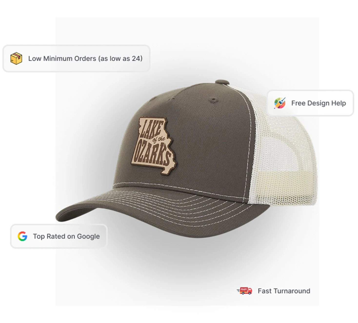 custom 5 panel hats with logo