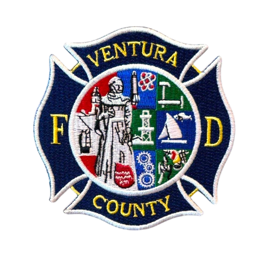 custom shape embroidered patch with fire department crest design