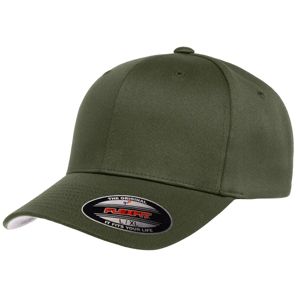 olive Flexfit 6277 Wooly Combed fitted hat