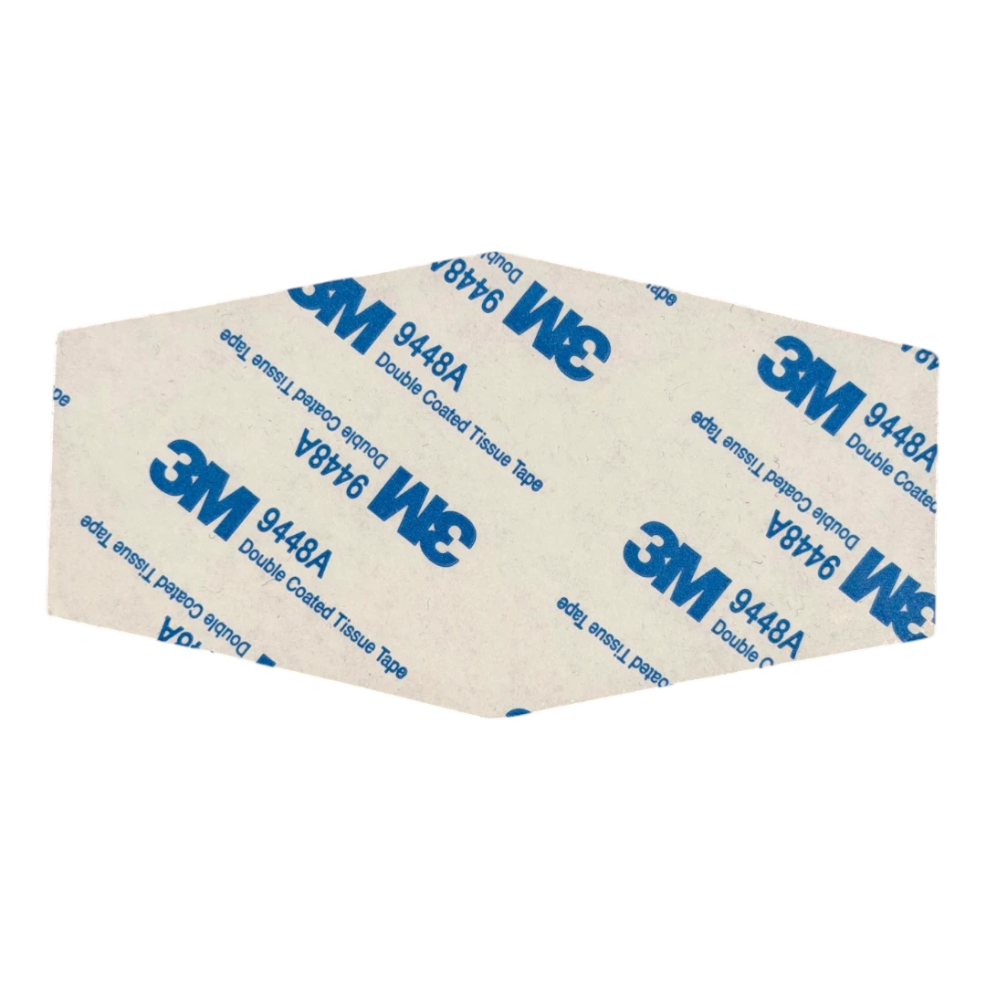 back of hexagon leather patch with 3M adhesive backing