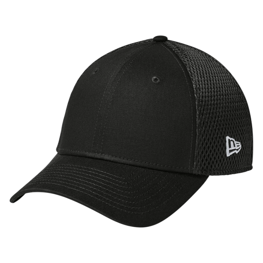 black stretch mesh fitted hat, New Era NE1020
