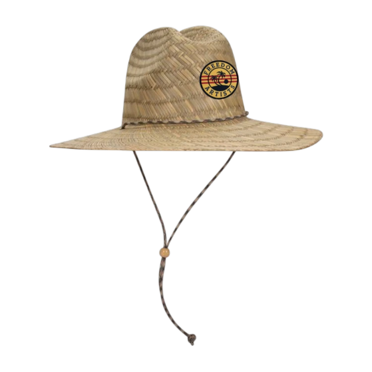 Otto 170-1325 natural straw lifeguard hat with adjustable cord