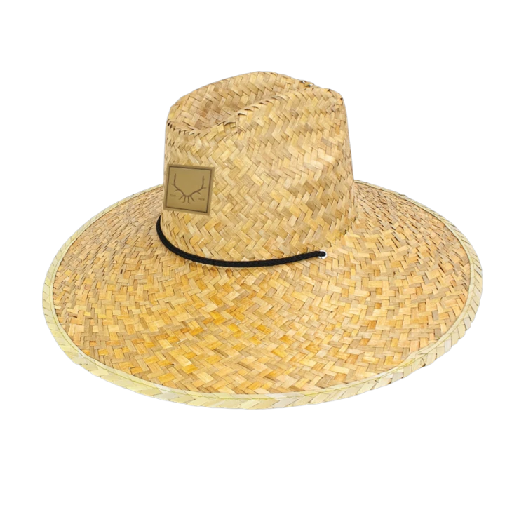 natural straw lifeguard hat with chin cord, Peter Grimm Kenny