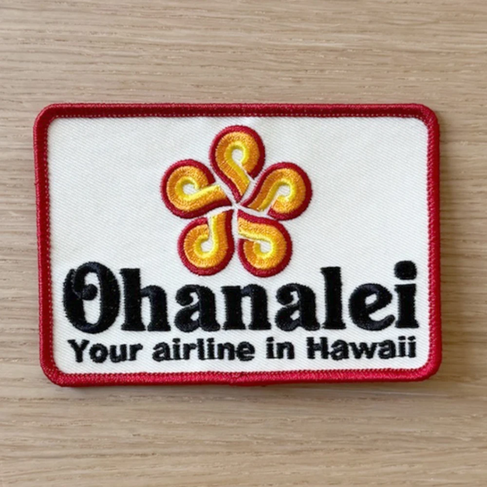 retro arch embroidered patch with rainbow design