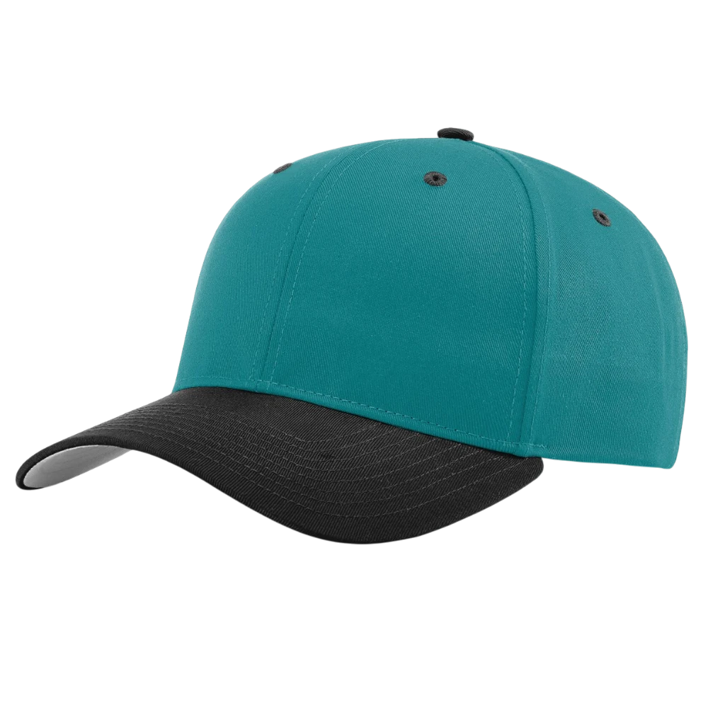 teal and black Richardson 212 pro twill snapback hat