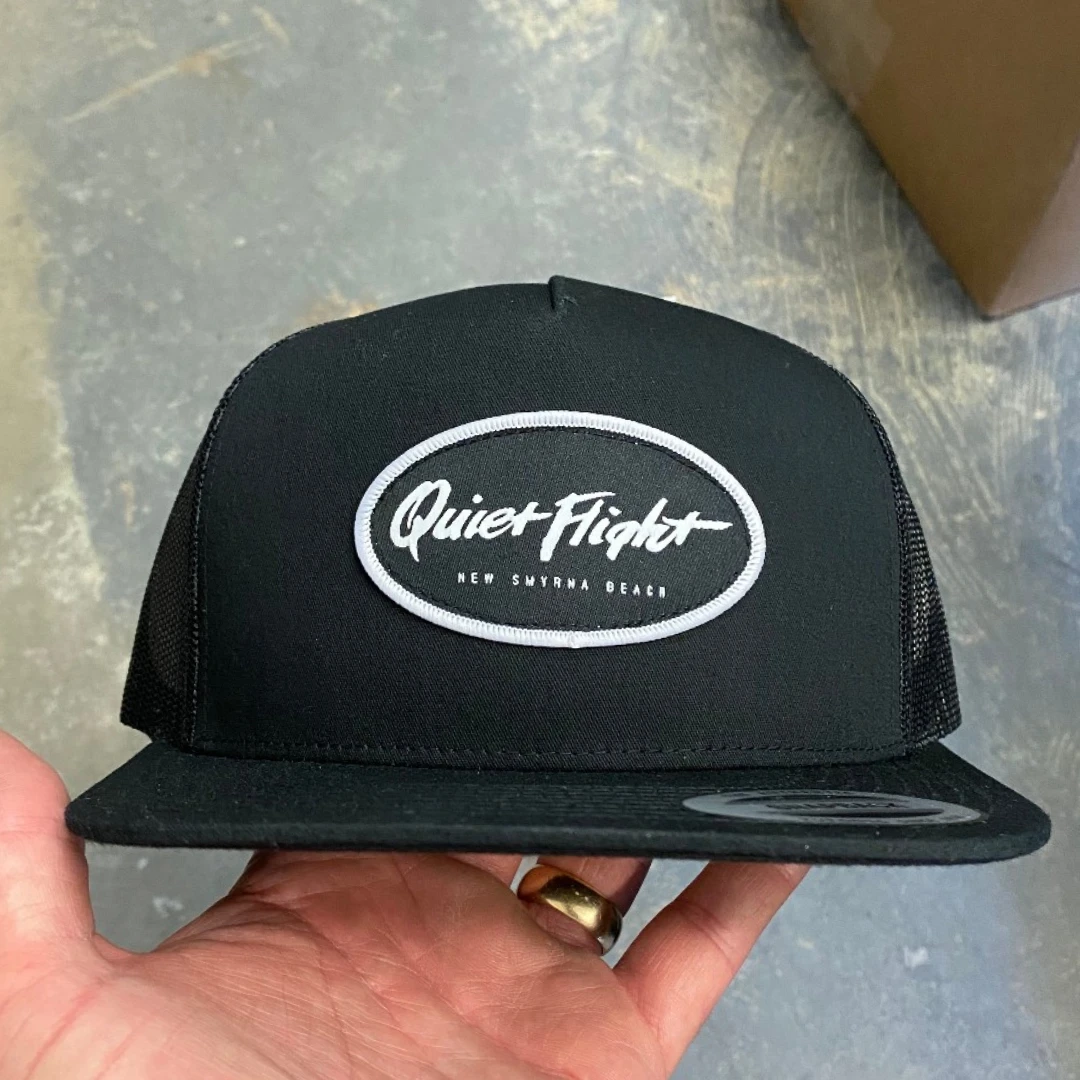 yupoong classic 5-panel trucker with patch
