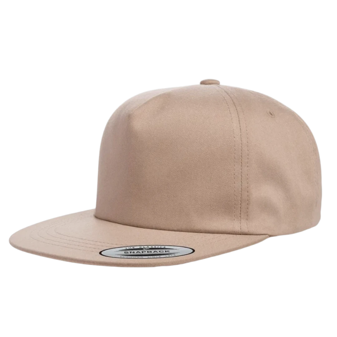 Yupoong 6502 lightly structured 5-panel snapback cap